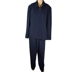 Worthington Vintage Women's Midnight Blue Zip-Up Pantsuit Size 12